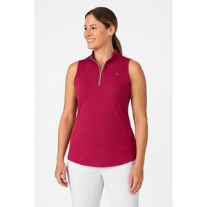 Jofit Pink Quarter‎ Zip Collared Lightweight Sleeveless Polo Top Large